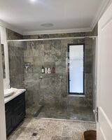 Front Only semi frameless Shower - wall to wall glass