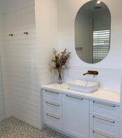 oval bathroom mirror polished edges 